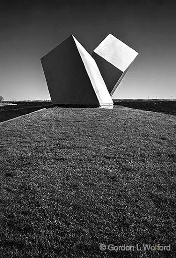 On The Side Of 'Time'_DSCF5466B&W.jpg - Aluminum sculpture titled 'Time'Constructed on the shore of Lake Ontario at Kingston, Ontario, Canada.